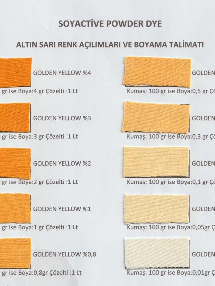 TOZ KUMAŞ BOYASI GOLDEN YELLOW POWDER DYE