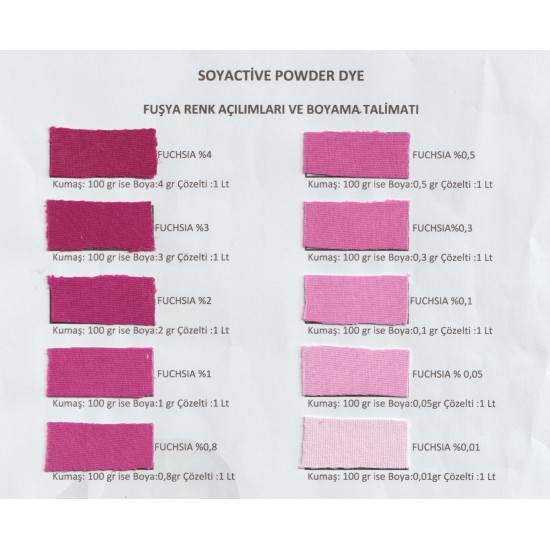 TOZ KUMAŞ BOYASI FUCHSIA POWDER DYE