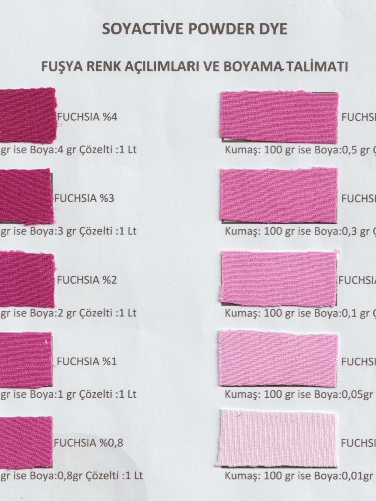 TOZ KUMAŞ BOYASI FUCHSIA POWDER DYE