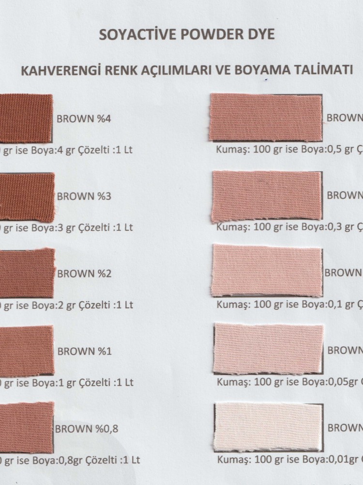 TOZ KUMAŞ BOYASI BROWN POWDER DYE