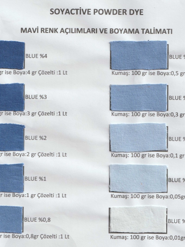 TOZ KUMAŞ BOYASI BLUE POWDER DYE