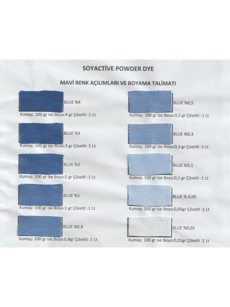 TOZ KUMAŞ BOYASI BLUE POWDER DYE