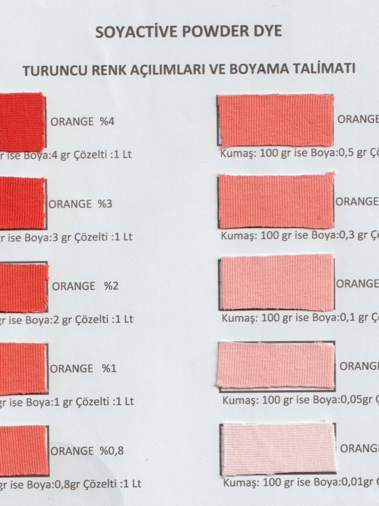 TOZ KUMAŞ BOYASI ORANGE POWDER DYE
